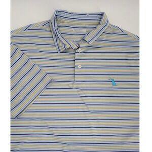 Local Boy Outfitters Mens XL Performance Polo Shirt Blue Green Striped Golf XL